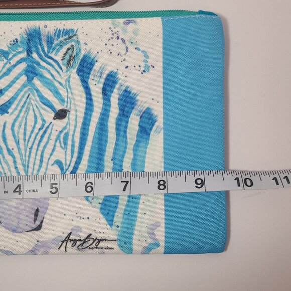 Zebra Canvas Wristlet Zipper Pouch – Original Art by Angie Bryan - Picture 4 of 8